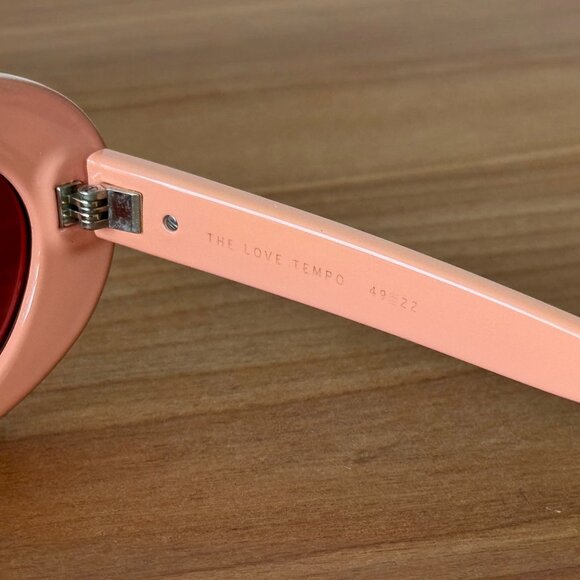 Crap Eyewear Pink Oval Frame Sunglasses with Red Lenses main image 8